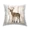 Stupell Industries Wilderness Buck Watercolor Silhouette Rustic Grain Pattern Throw Pillow 18" x 18"